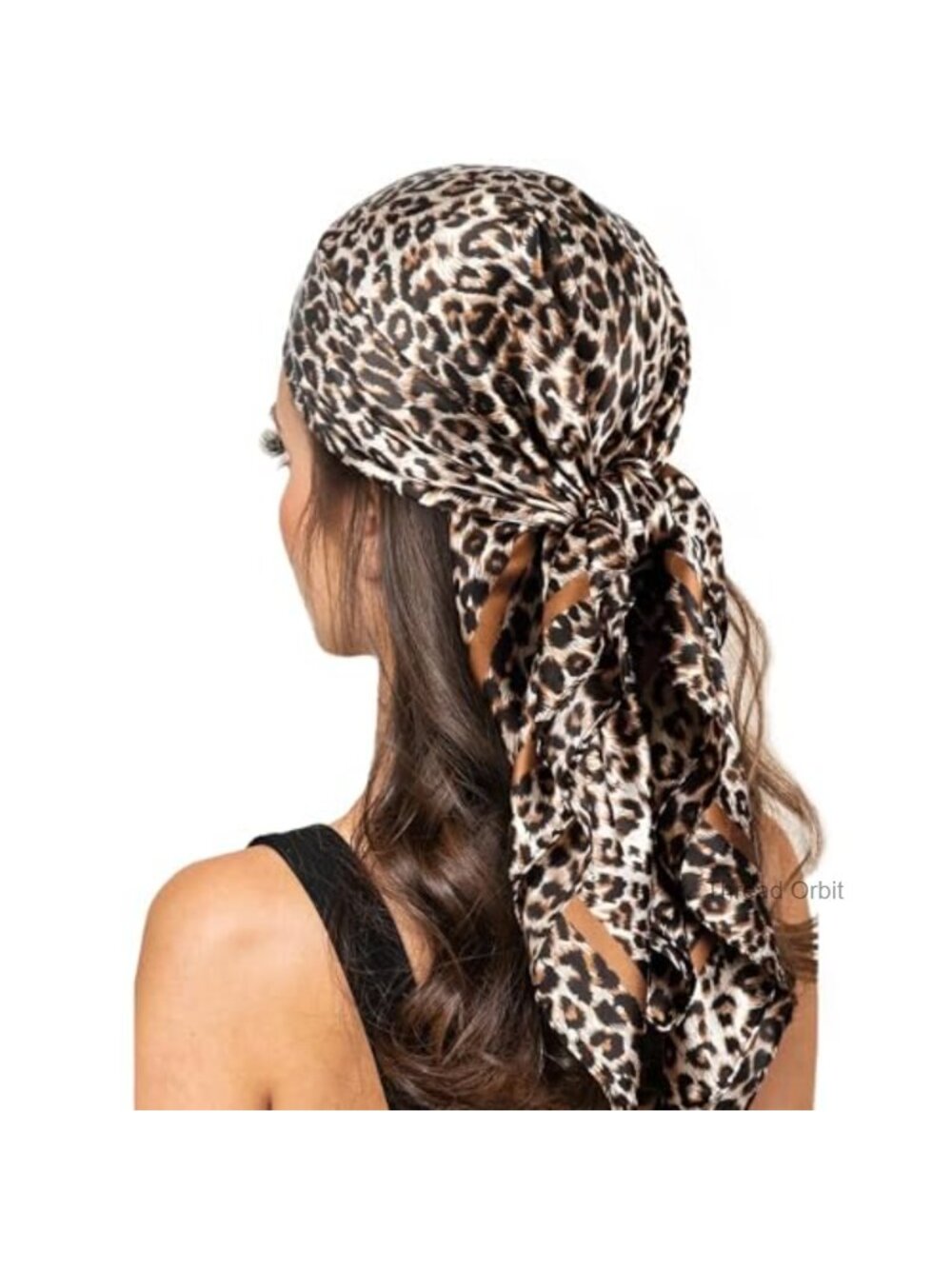Large Silk Feel Leopard Print Head Scarf Wrap Bandana 35in